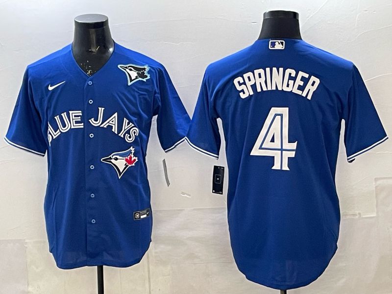 Men 2025 Toronto Blue Jays #4 Springer Blue Game Nike MLB Jersey style 06->toronto blue jays->MLB Jersey